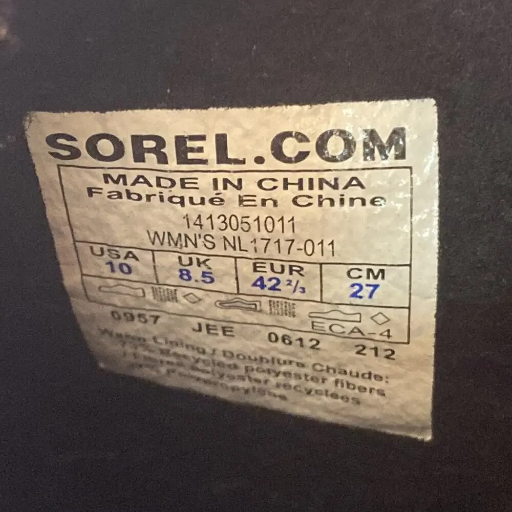 Sorel Premium Snow Waterproof Canvas Winter Boots  NL1717 Size 10